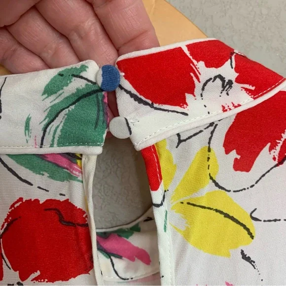 Rixo Feminine & Flirty Floral Puff Sleeve Maxi Dress Size 8 Ivory Red Blue NWT - Picture 10 of 17